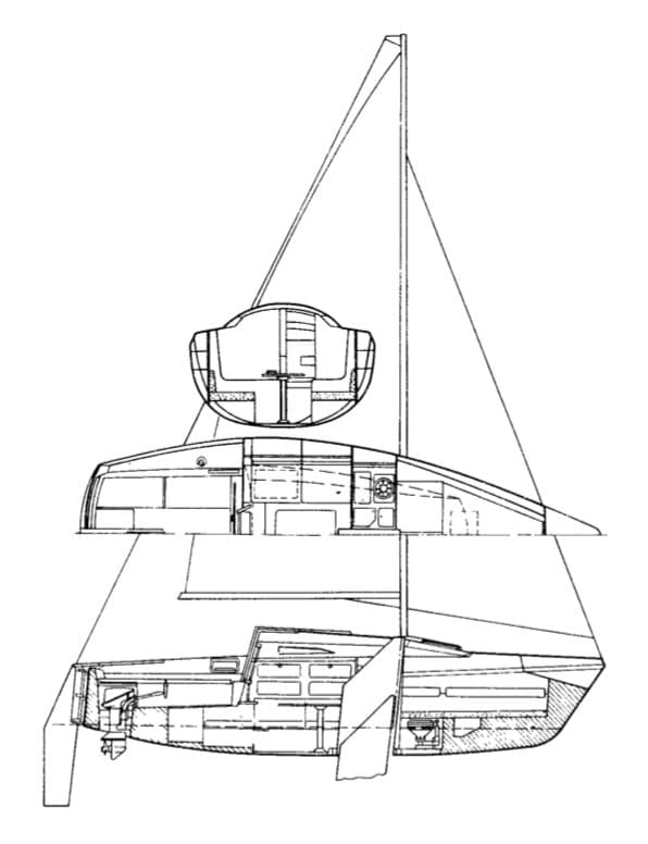 Яхта с подъемным бульбокилем "Этап-23"